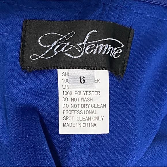 La Femme Royal Blue Strapless Sequin Mini Dress Size 6 - Picture 9 of 11